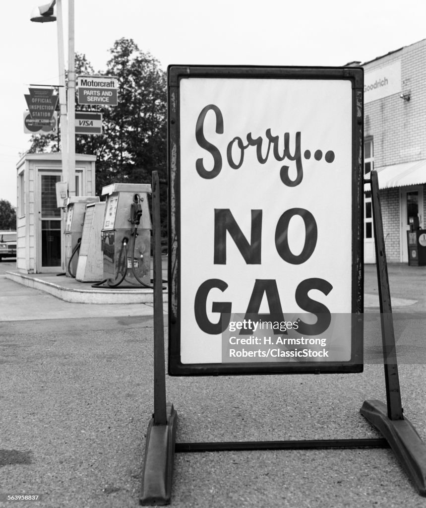 1970s 1973 SORRY NO GAS...
