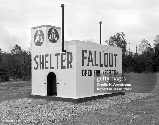 1950s CIVIL DEFENSE FALLOUT SHELTER SAMPLE OPEN FOR INSPECTION