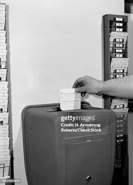 1950s MAN'S HAND PUNCHING TIME CARD