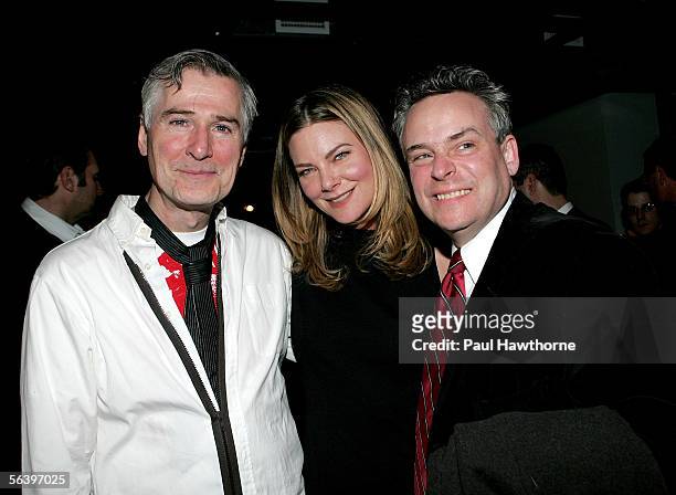Playwright John Patrick Shanley, actress Paula Devicq and director Doug Hughes attend the play opening night of "A Touch of the Poet" after party at...