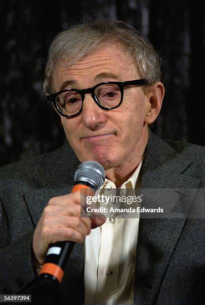 Director Woody Allen participates in a Q&A session at the Variety Screening Series of "Match Point" at the Arclight Theaters on December 8, 2005 in...