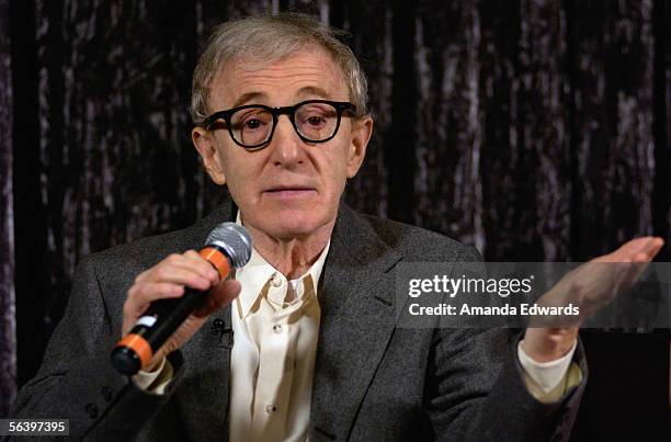 Director Woody Allen participates in a Q&A session at the Variety Screening Series of "Match Point" at the Arclight Theaters on December 8, 2005 in...