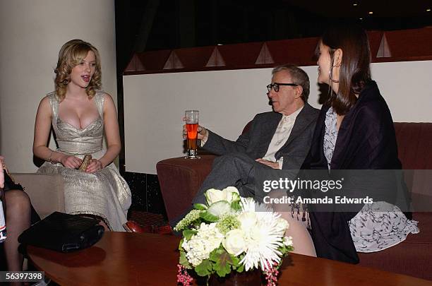 Actress Scarlett Johansson, director Woody Allen and his wife Soon-Yi Previn attend the Variety Screening Series of "Match Point" at the Arclight...
