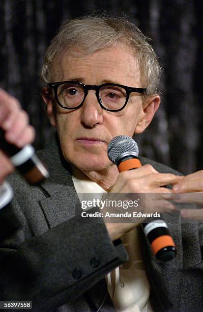 Director Woody Allen participates in a Q&A session at the Variety Screening Series of "Match Point" at the Arclight Theaters on December 8, 2005 in...