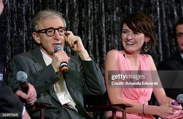 Director Woody Allen and actress Emily Mortimer participate in a Q&A session at the Variety Screening Series of "Match Point" at the Arclight...