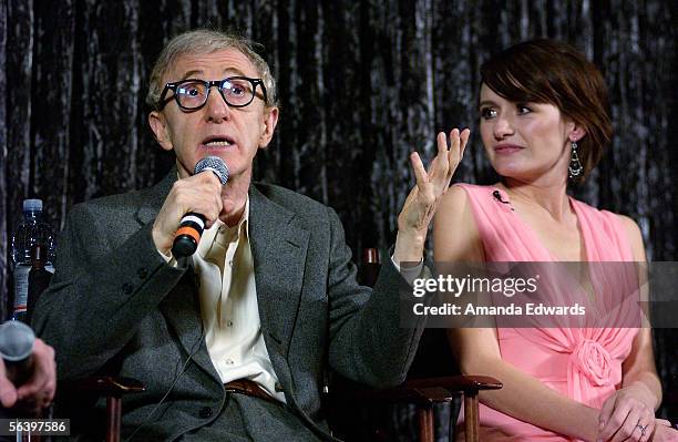 Director Woody Allen and actress Emily Mortimer participate in a Q&A session at the Variety Screening Series of "Match Point" at the Arclight...