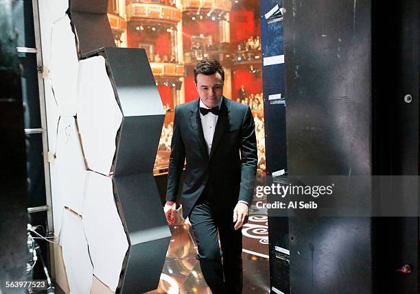 February 24, 2013 Seth MacFarlane backstage at the 85th Annual Academy Awards on Sunday, February 24, 2013 at the Dolby Theatre at Hollywood &...