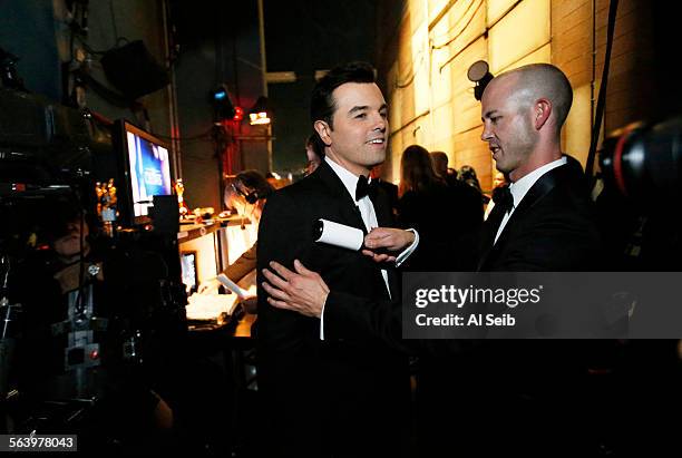 February 24, 2013 Seth MacFarlane backstage at the 85th Annual Academy Awards on Sunday, February 24, 2013 at the Dolby Theatre at Hollywood &...