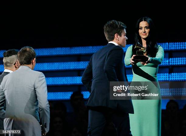 February 10, 2013 Katy Perry at the 55th Annual GRAMMY Awards at STAPLES Center in Los Angeles, CA. Sunday, February 10, 2013. Pre-telecast show at...