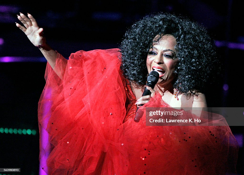 Diana Ross in concert at the Gibson Amphitheatre in Studio City.