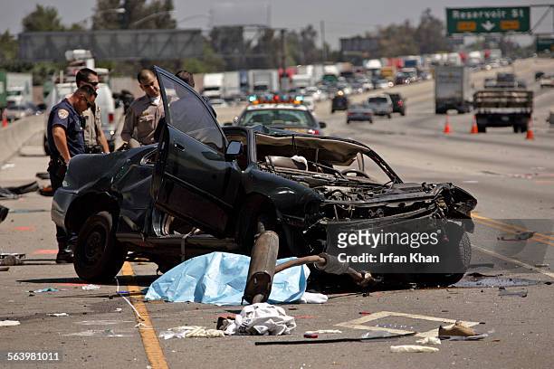Pomona  Mar. 11, 2008.      Authorities say two young men killed this morning in a fatal singlevehicle crash on the Pomona Freeway were part...