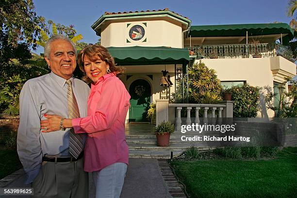 Dr. Richard and Rebecca Zapanta in front of their home in Whittier Wednesday, March 19, 2008.The story is about the evolution of Whittier, a town...