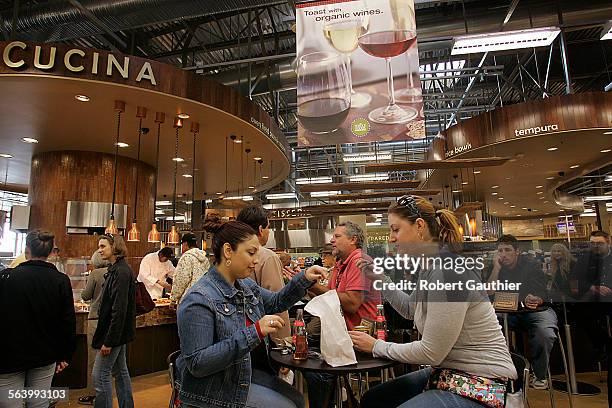 Lily Torres, left of North Hollywood and Gennifer Rosenthal of Studio City stop to eat at the Whole Foods store in Pasadena, Wednesday, November 7,...