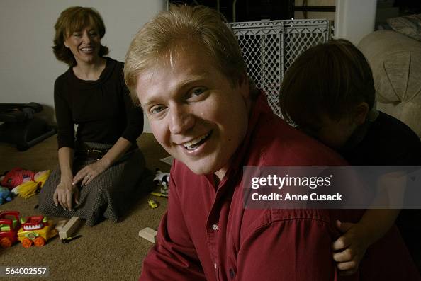 Forbes Riley Children Tom Riley at home with his wife Forbes Riley and one of his twins ...