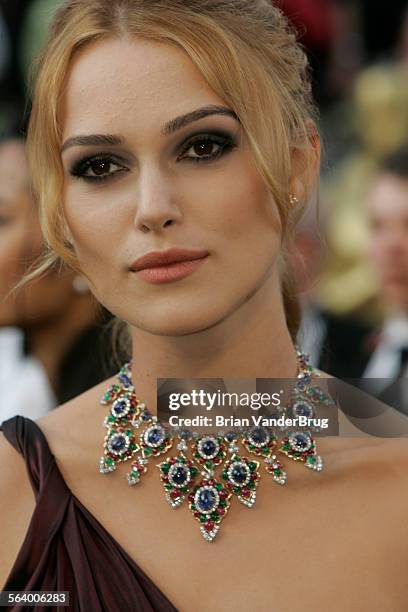 Keira Knightley arrives at the 78th Annual Academy Awards at the Kodak Theatre in Hollywood, Calif., Sunday, March 5, 2006.