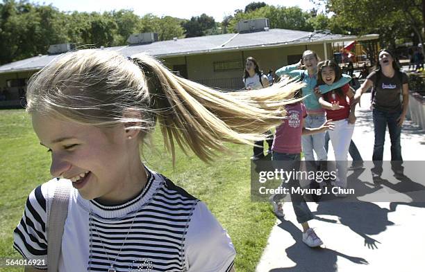 Jenna Boyd gets some friendly ribbing from her friends after school. Jenna and her brother Cayden are actors with movies premiering next month ...