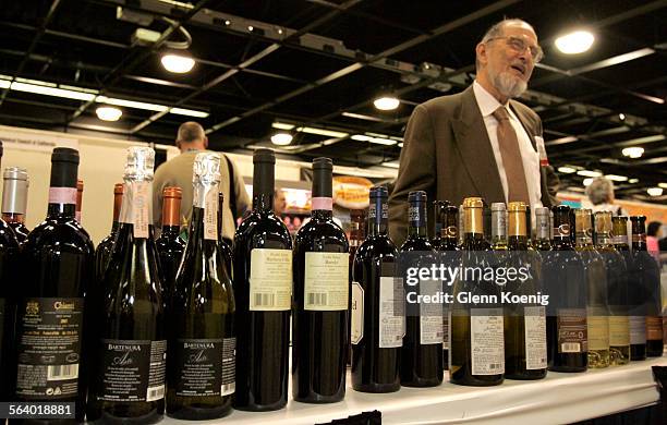 Selection of wines that are Kosher, from the Herzog Wine Cellars in Oxnard. Story is about the growth in religously certified food for Jewish and...