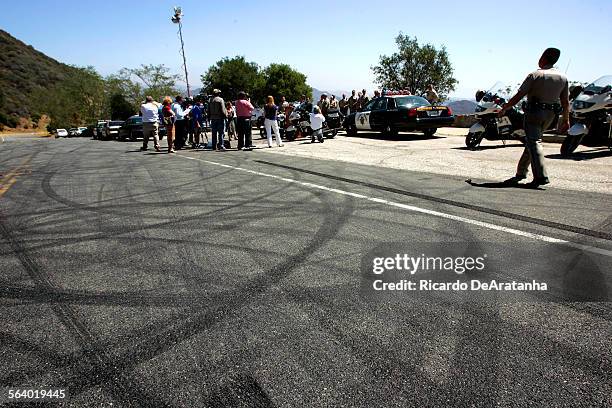 California Highway Patrol officials and County Supervisor Zev Yaroslavsky holding a news conference to announce ÒOperation Safe Canyons,Ó a crackdown...