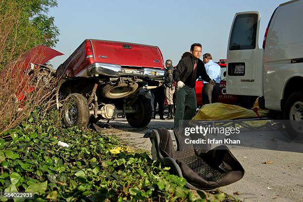 Ontario, Mar.15, 2007 . Child strapped in this car seat survived the horrible accident in which five people lost their lives. A pickup truck veered...