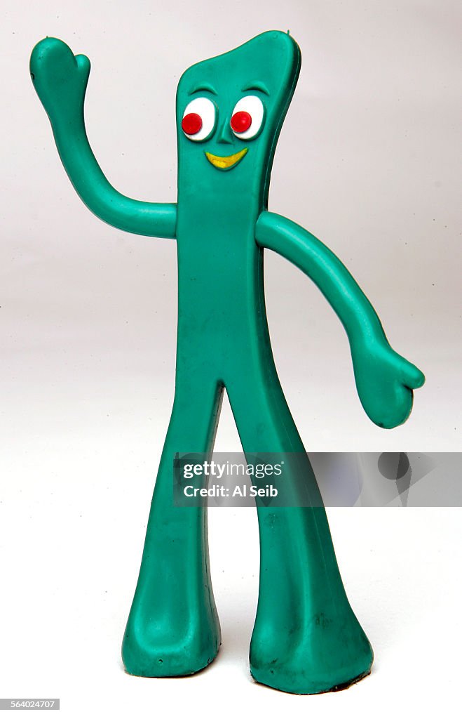 LOS ANGELES, CA. Studio. Gumby toy in the studio. Robert Lloyd meditates on a Museum of Television