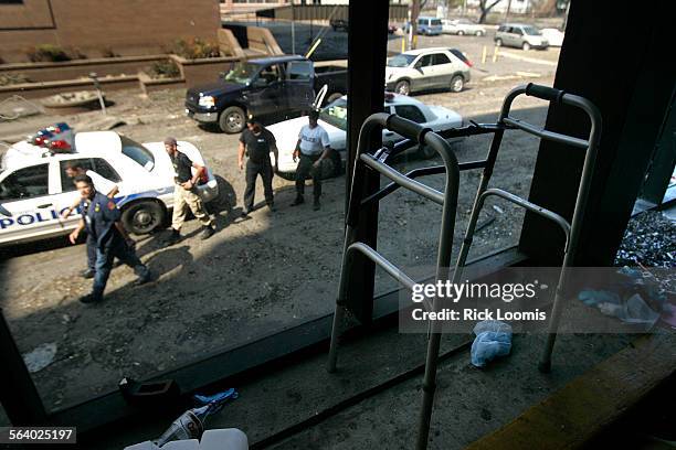 New Orleans, La.  A walker sits in the entryway to Memorial Medical Center in New Orleans where approximately 44 patients died in the aftermath of...