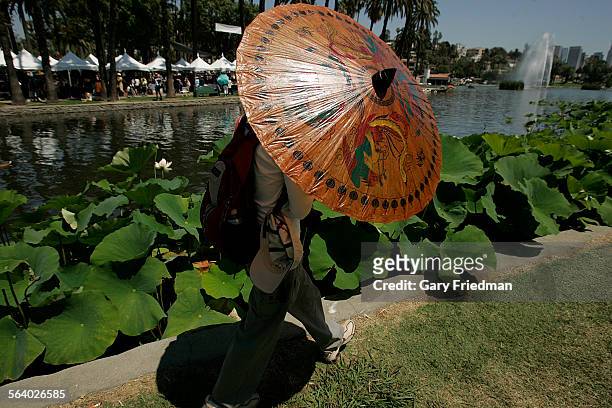 The annual Lotus Festival is held on 7/7/07 in Echo Park, but this year there are not so many flowers.
