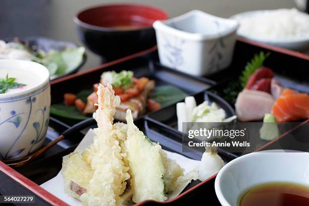 These are photos of the $9.50 box lunch special at Izayoi on Central in Japan Town. Itincludes: mixed sashimi, hijiki seaweed, pickled vegetables,...