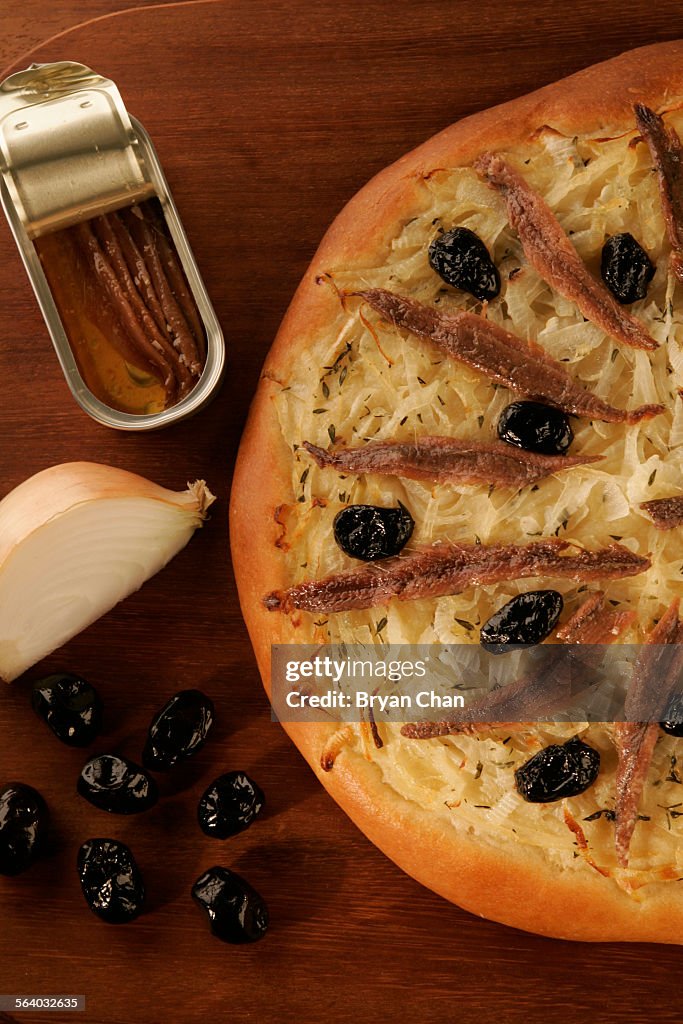 Anchovy pissaladiere.