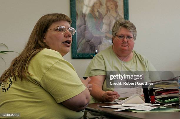 Health advocate and consumer, Cheryl Maxson, left, and fellow "Rays of Hope" member meet with Modoc County Health Services Director Karen Stockton to...