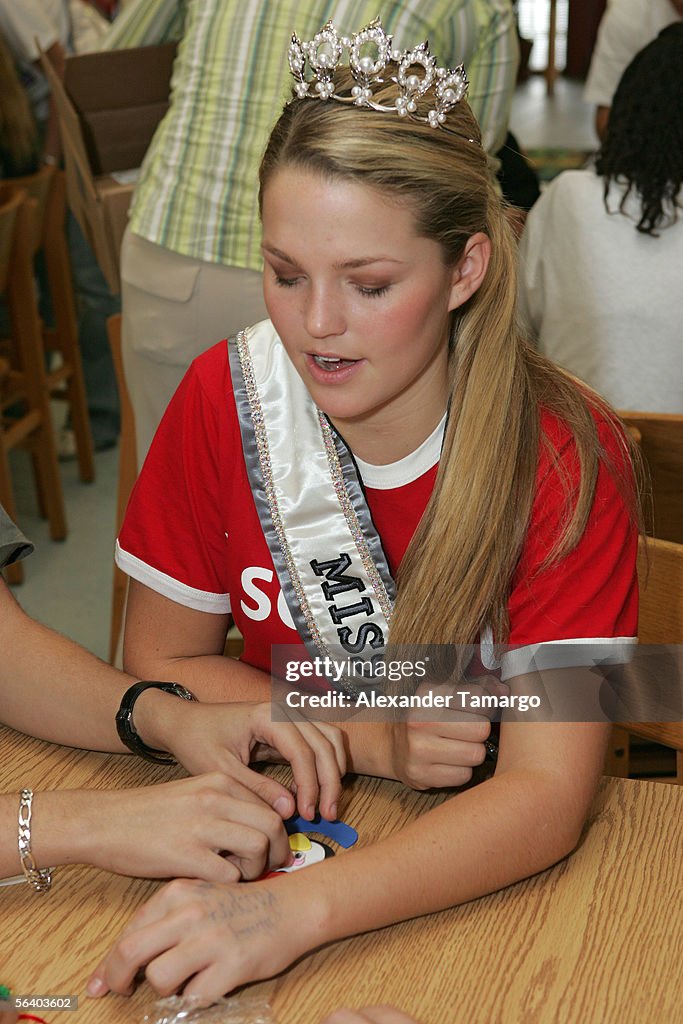 Miss Reter Miss Teen USA Allie LaForce is seen at Coral Reef Senior High School ...