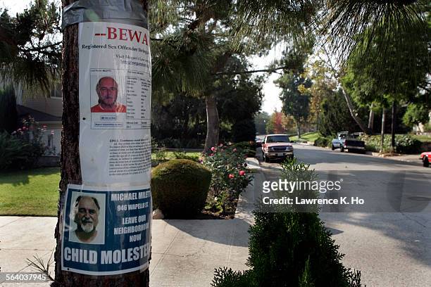 Residents on the 600 blk of Wapello St. In Altadena are campaigning to pressure a former child molester to move out of the block by posting signs in...