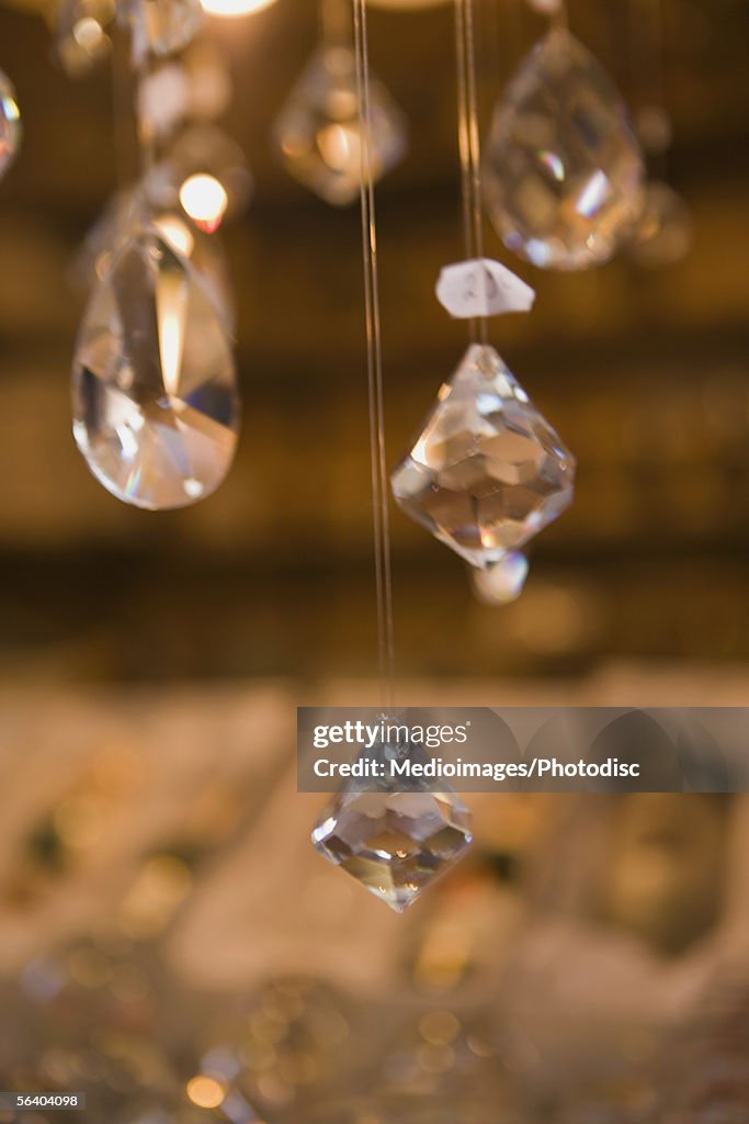 Crystal hanging in shop, Prague, Czech Republic