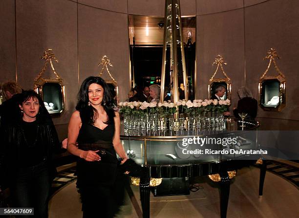 Actress Shohreh Aghdashloo, right, with Leah Sydney, at the entrance hall of Harry Winston, America's premier fine jeweler, on 310 North Rodeo Drive....