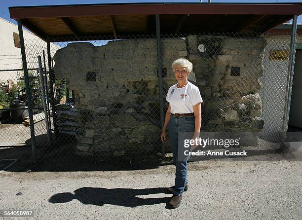 An old adobe wall that survived a massive earthquake in 1872 sits behind La Florista at 107 North Main Street in Lone Pine, California. Beverly...