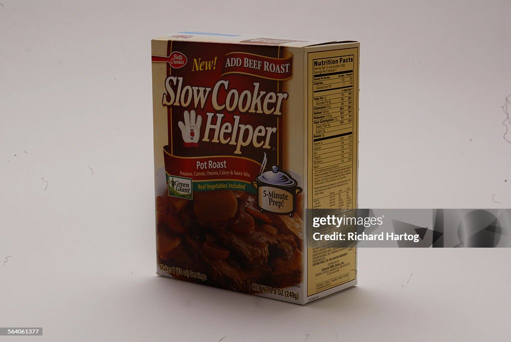 Hall of Shame. Slow Cooker Helper Pot Roast Flavor as photographed in the L.A. Times photo studio,