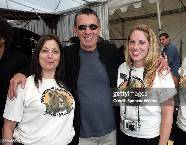 Actor Leonard Nimoy, center, with Wildlife Waystation volunteers Marilynn PaganoSmith, left, and Aimee Belden, right. The 11th Annual Safari Brunch...