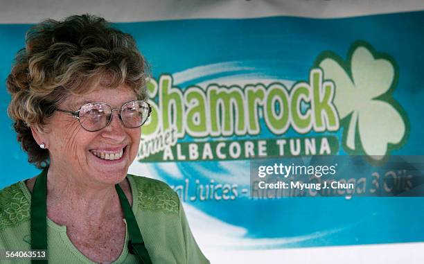 Barbara West and her husband Tony sell their brand of tuna  Shamrock Albacore Tuna. The cans are sold at various farmers markets. Photo shot on...