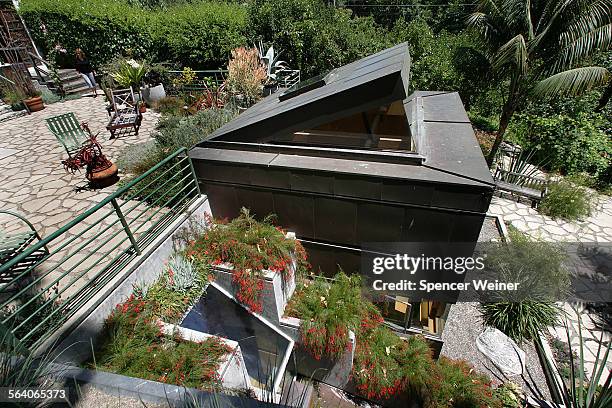 View from the backyard of O'Neill home in West Los Angeles. The O'Neill Guesthouse, tucked behind a small,old Spanish stucco in West Los Angeles. The...