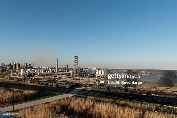 Industrial scene along the road from Port Arthur to Sabine Pass, Texas