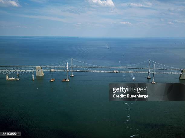 The Chesapeake Bay Bridge, officially the William Preston Lane, Jr. Memorial Bridge, connecting the Maryland capital city, Annapolis, with Maryland...