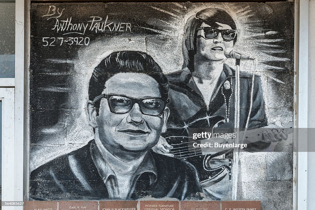 Anthony Paukner drew these images of star singer Roy Orbison, a local boy made good, on the front of