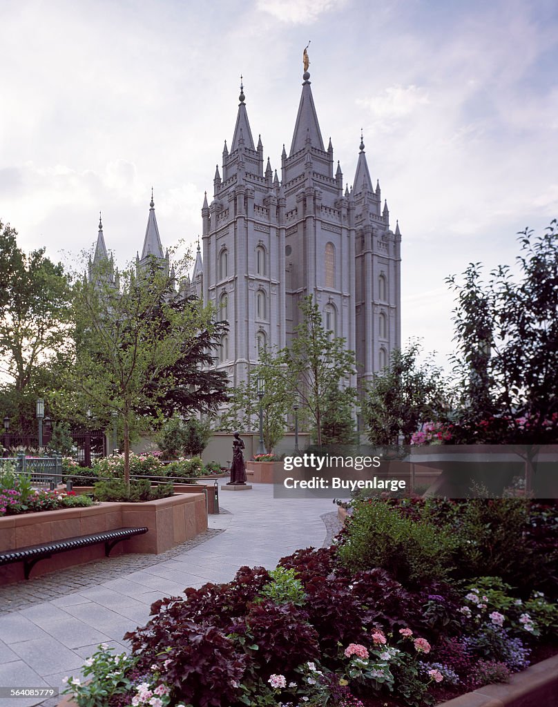 The Salt Lake Temple, also known as the Mormon Temple, worship site of the Church of Christ of Latte