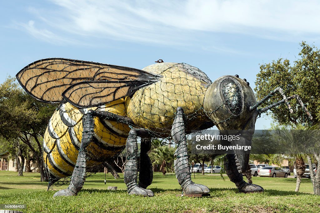 Hidalgo, Texas, Killer Bee Statue, a nod to a historical moment in October 1990 when the first known