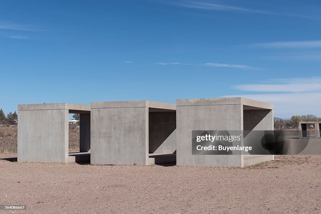 Untitled box-like art, sometimes called Judd cubes, by Minimalist artist Donald Judd, though he dete