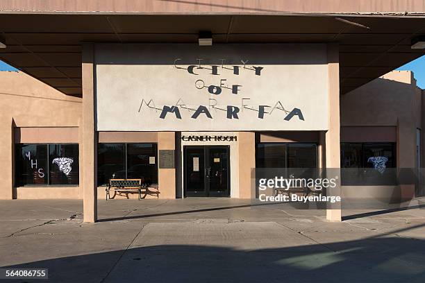 City hall in Marfa, a surprising city in Presidio County, Texas