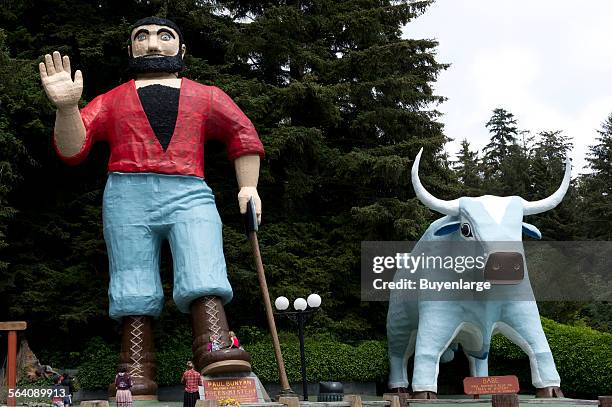 Paul Bunyan and Babe the Blue Ox at the California Trees of Mystery site in Klamath, California