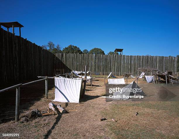 Prisoner lean-tos at Andersonville Prison, Andersonville, Georgia