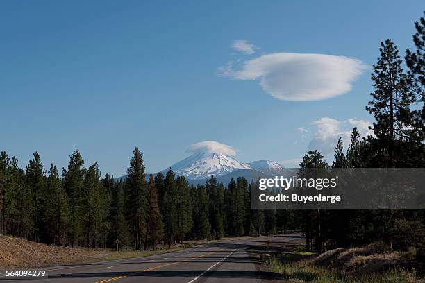 Mount Shasta located at the southern end of the Cascade Range in Siskiyou County, California