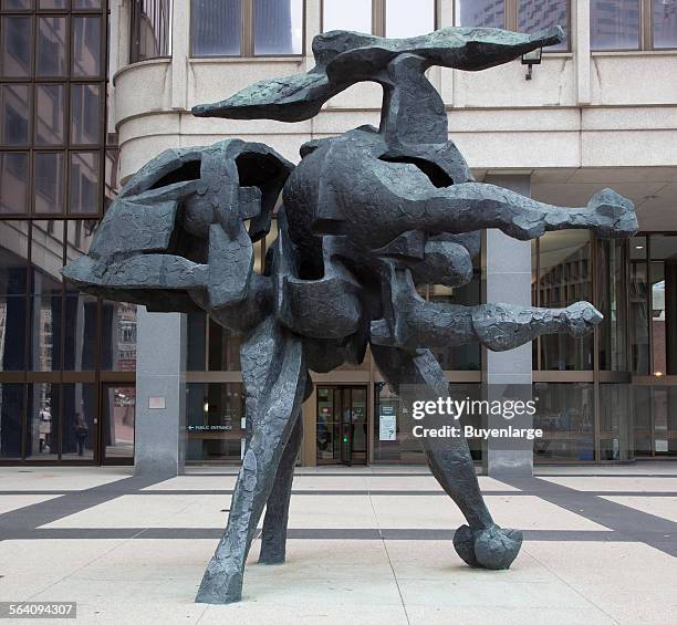Bronze sculpture Thermopylae at the John F. Kennedy Federal Building, Boston, Massachusetts