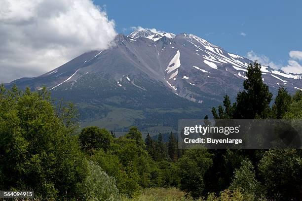 Mount Shasta, is located at the southern end of the Cascade Range in Siskiyou County, California